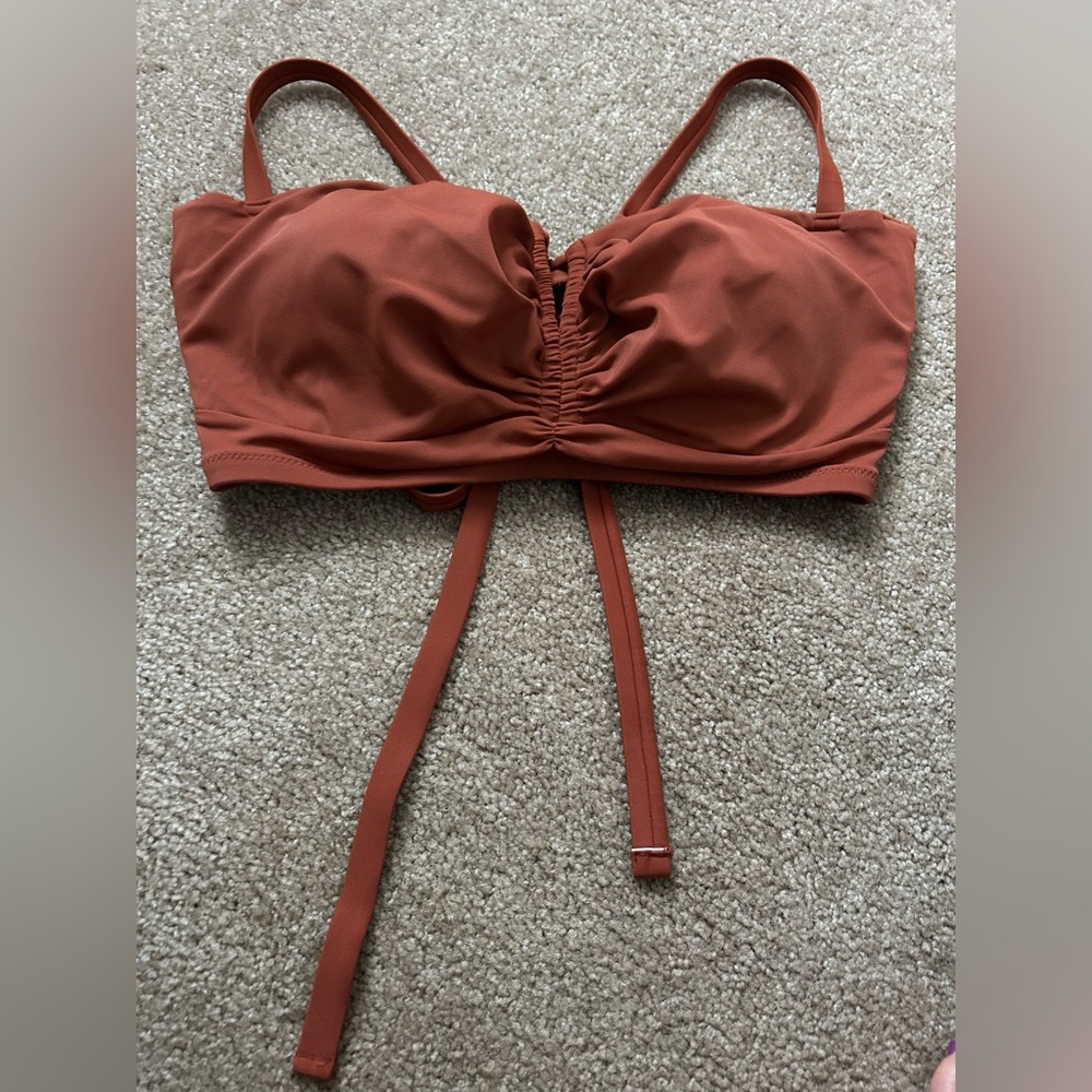 Shade & Shore Rust Orange Swim Top size 38D